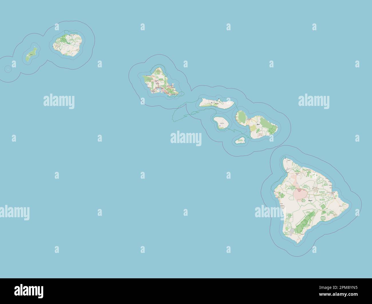 Hawaii State Of United States Of America Open Street Map Stock Photo Hawaii State Of United States Of America Open Street Map 2PM8YN5