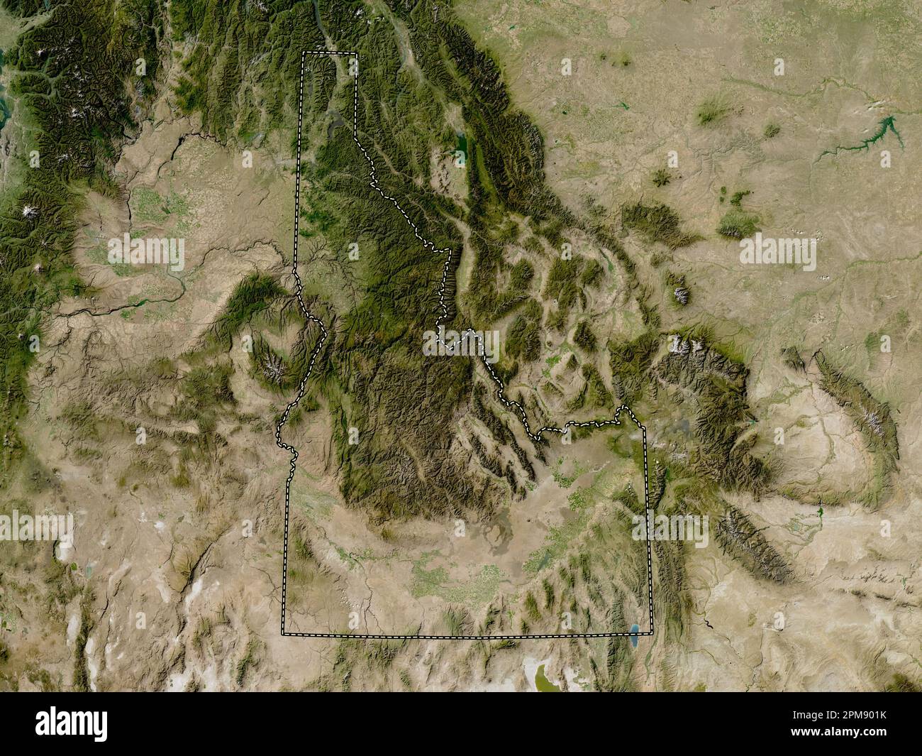 Idaho, state of United States of America. Low resolution satellite map Stock Photo