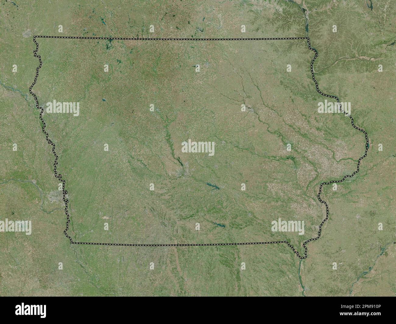 Iowa state of United States of - Iowa State Of United States Of America High Resolution Satellite Map 2PM910P 