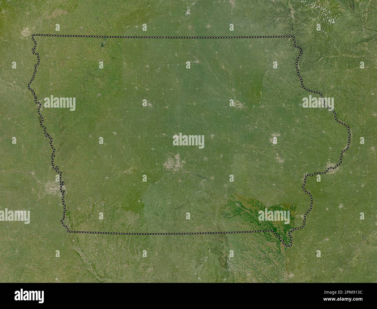 Iowa, state of United States of America. Low resolution satellite map