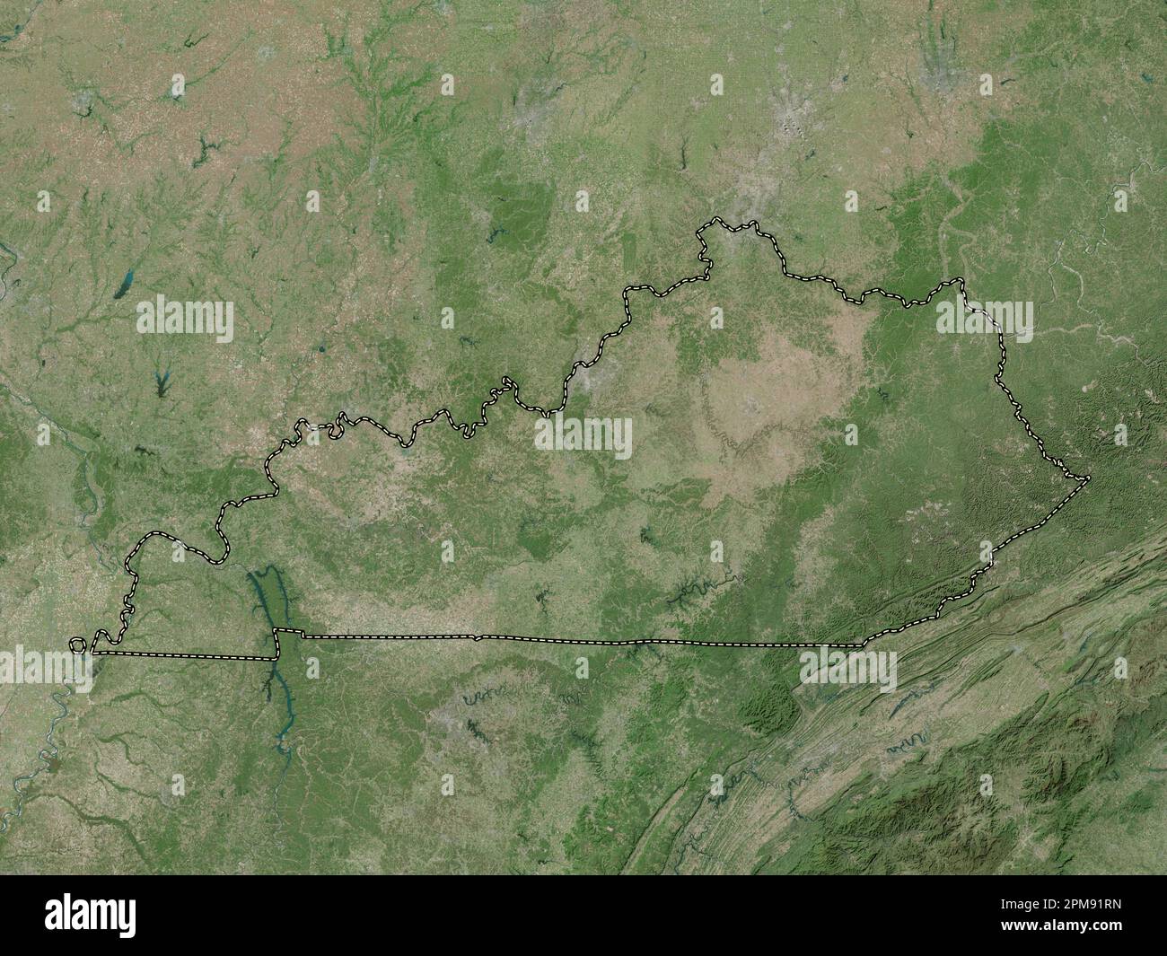 Kentucky, state of United States of America. High resolution satellite map Stock Photo