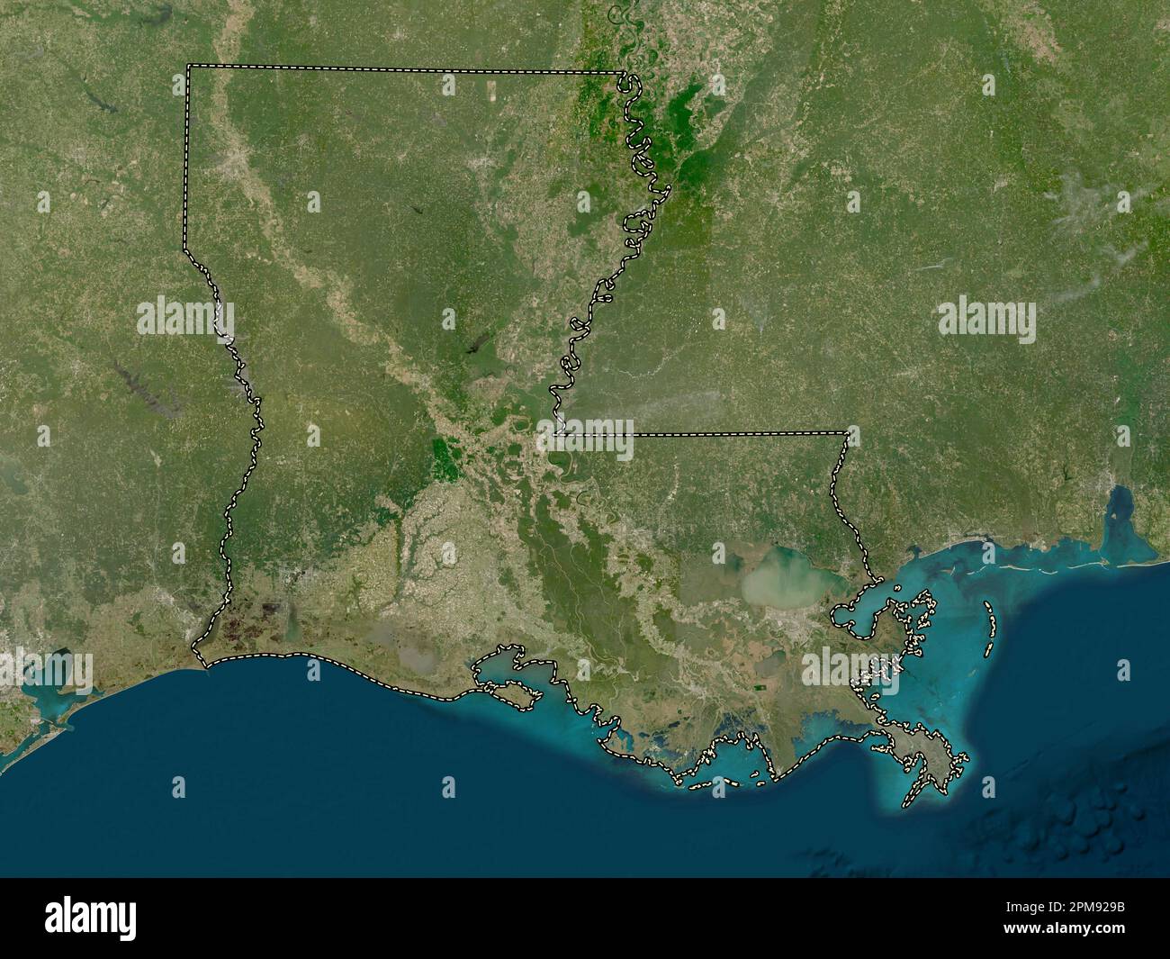 Louisiana state of United States - Louisiana State Of United States Of America Low Resolution Satellite Map 2PM929B 