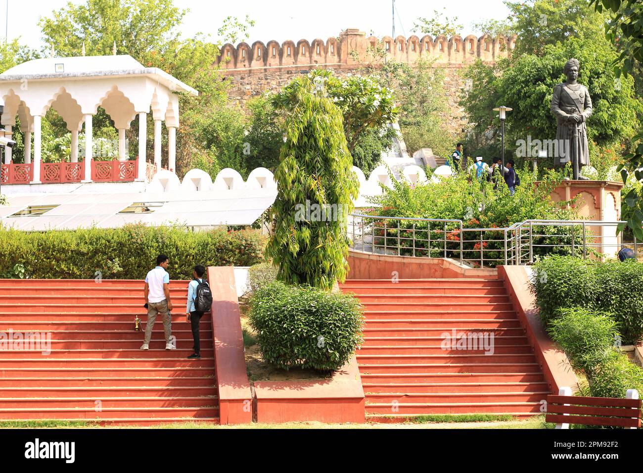 Chennai, Tamil Nadu, India 11 Apr 2023 Green grass and trees in public
