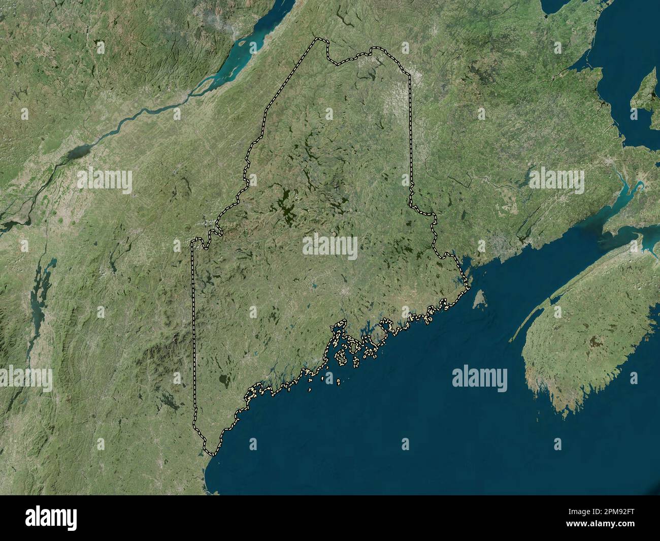 Maine state of United States of - Maine State Of United States Of America High Resolution Satellite Map 2PM92FT 