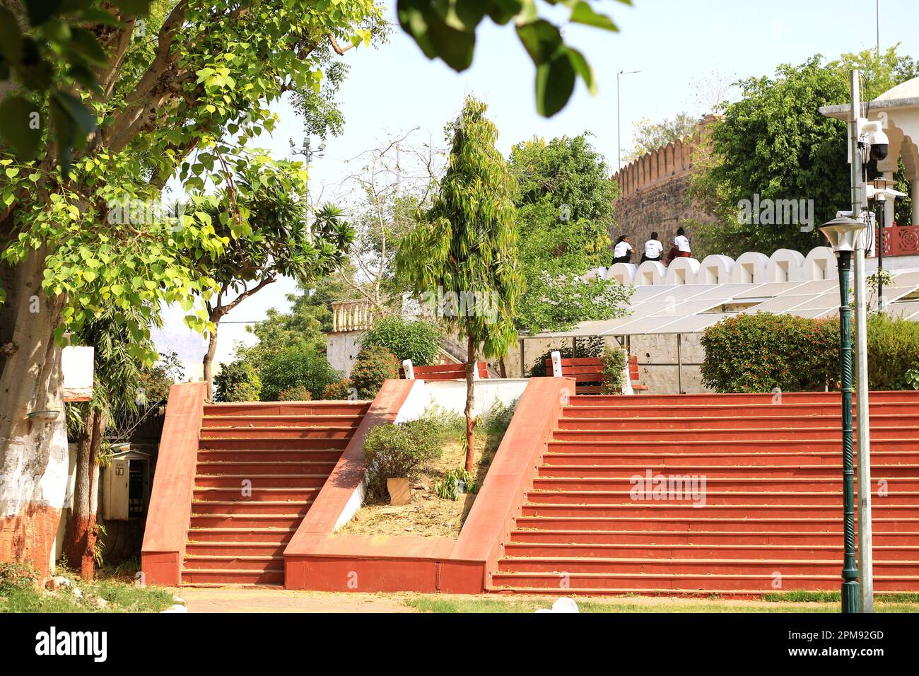 Chennai, Tamil Nadu, India 11 Apr 2023 Green grass and trees in public
