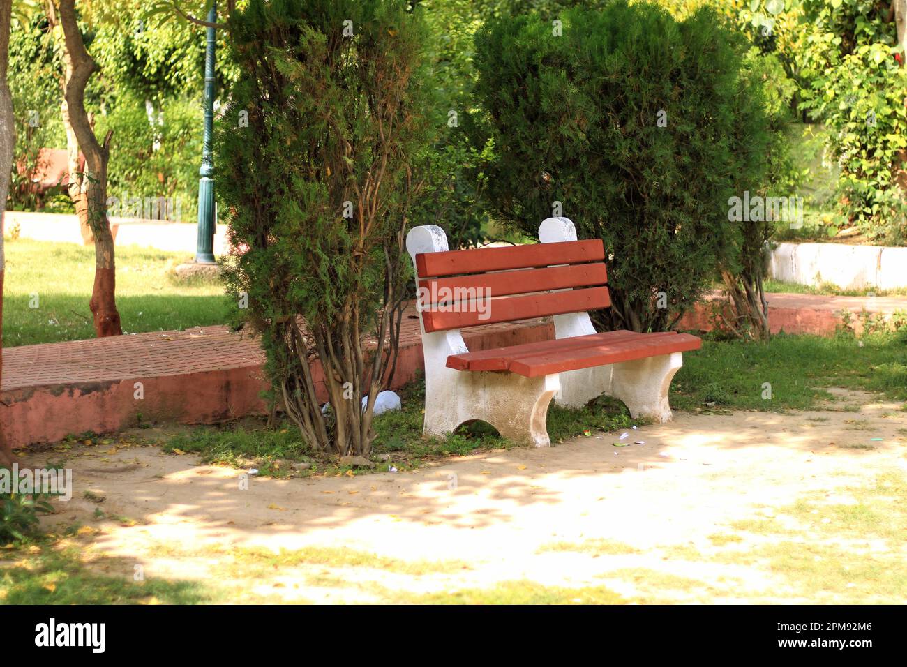 Chennai, Tamil Nadu, India 11 Apr 2023 Green grass and trees in public