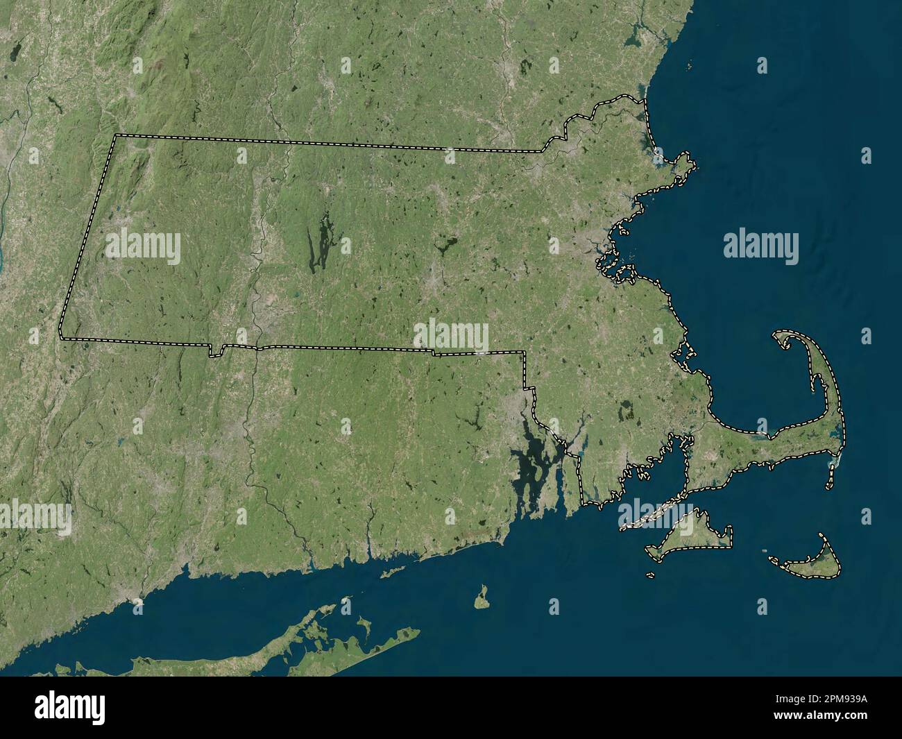 Massachusetts, state of United States of America. High resolution satellite map Stock Photo