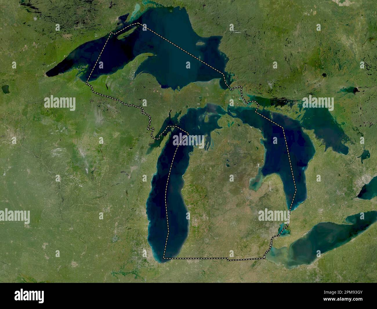 Michigan, state of United States of America. Low resolution satellite map Stock Photo