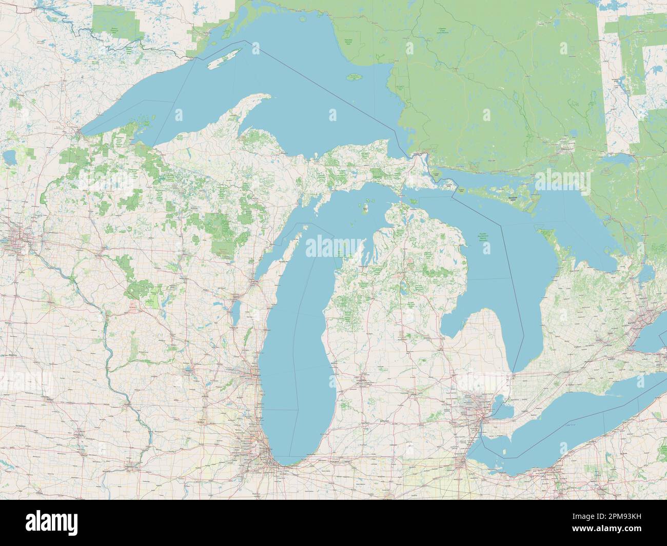 Michigan, state of United States of America. Open Street Map Stock Photo
