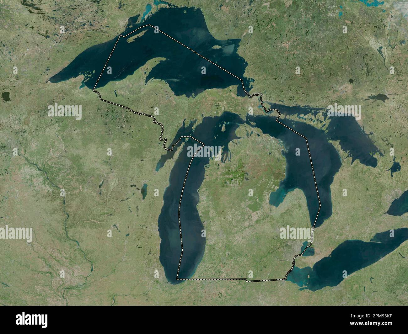 Michigan, state of United States of America. High resolution satellite map Stock Photo