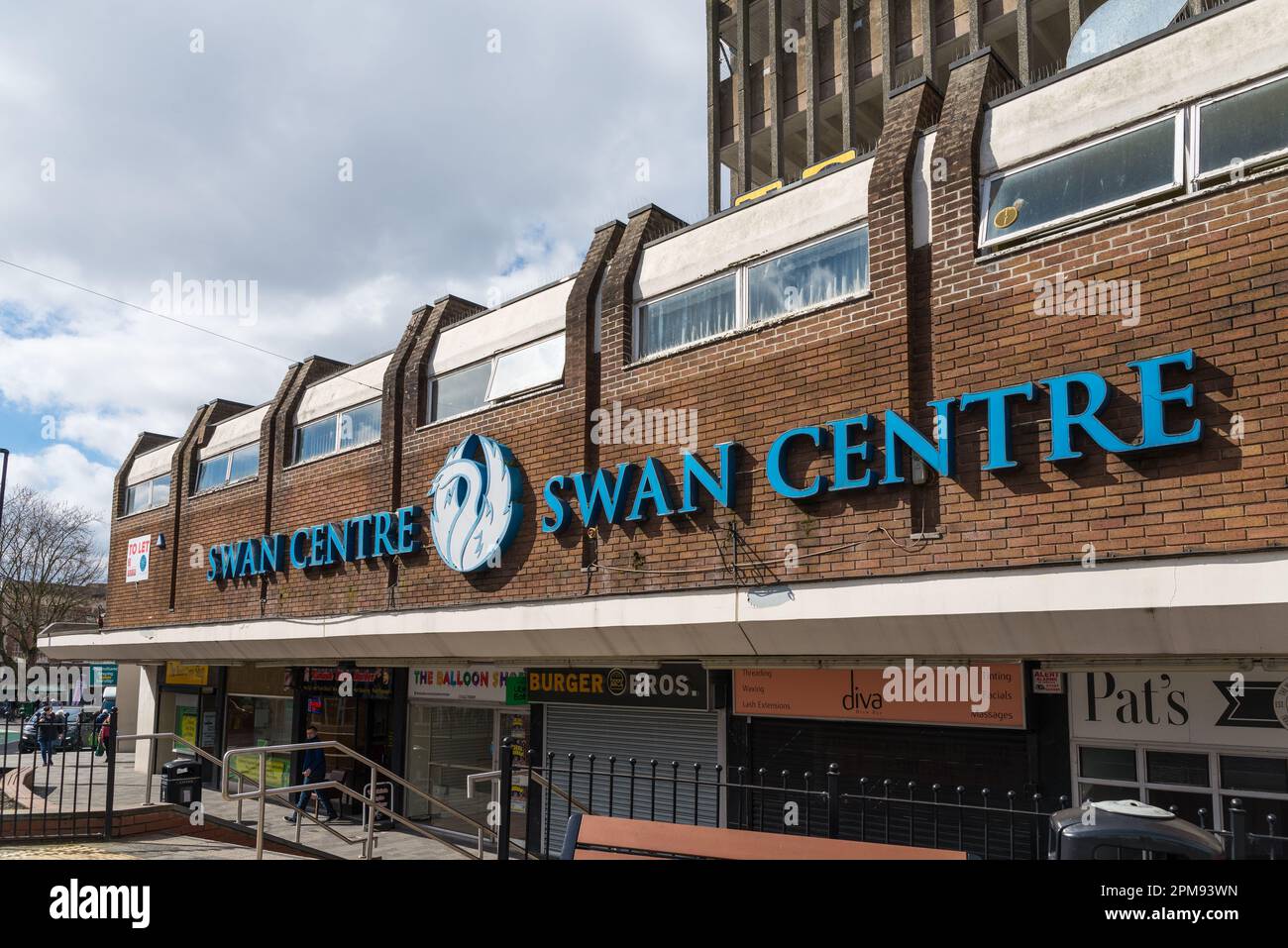 The old Swan Centre 1970's shopping centre in Kidderminster town centre, Worcestershire Stock