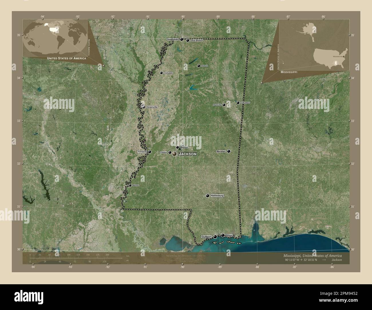 Mississippi, state of United States of America. High resolution