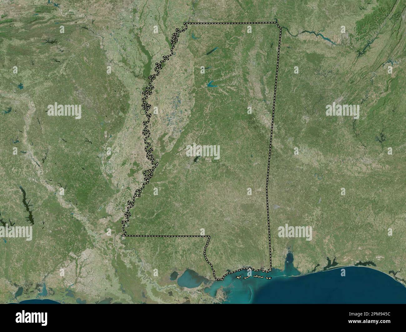 Mississippi, state of United States of America. High resolution satellite map Stock Photo