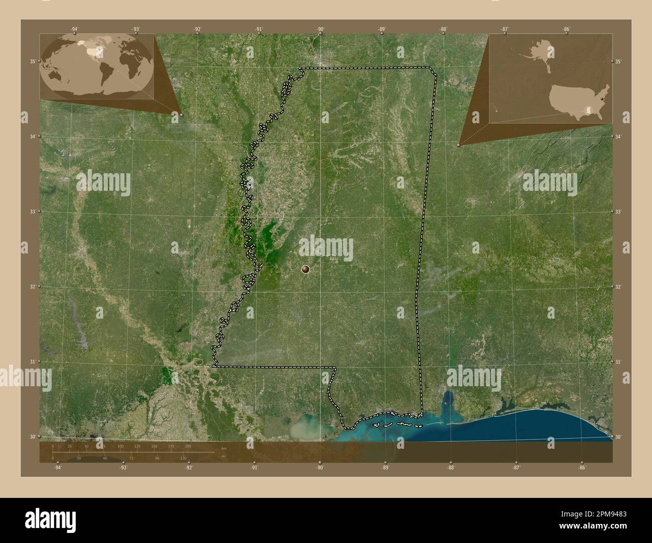 Mississippi, state of United States of America. Low resolution ...