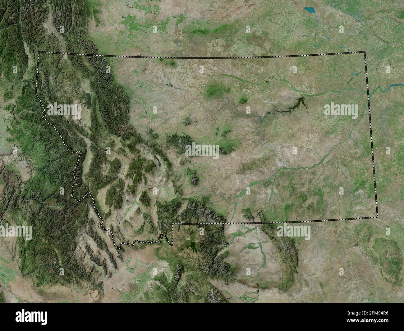 Montana State Of United States Of America High Resolution Satellite Montana State Of United States Of America High Resolution Satellite Map 2PM94R6