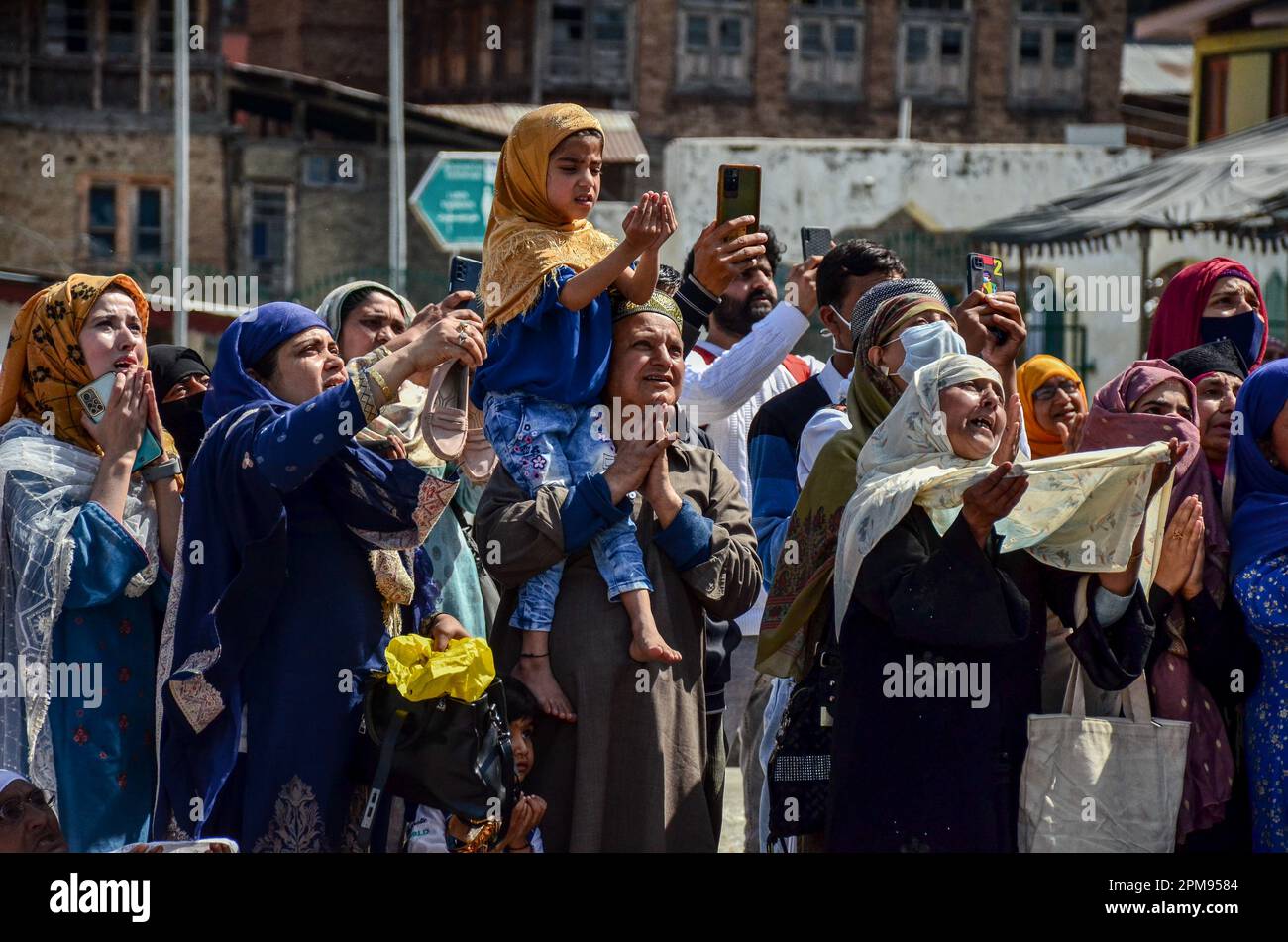 Srinagar, India. 12th Apr, 2023. Kashmiri Muslims Pray As A Priest (not ...