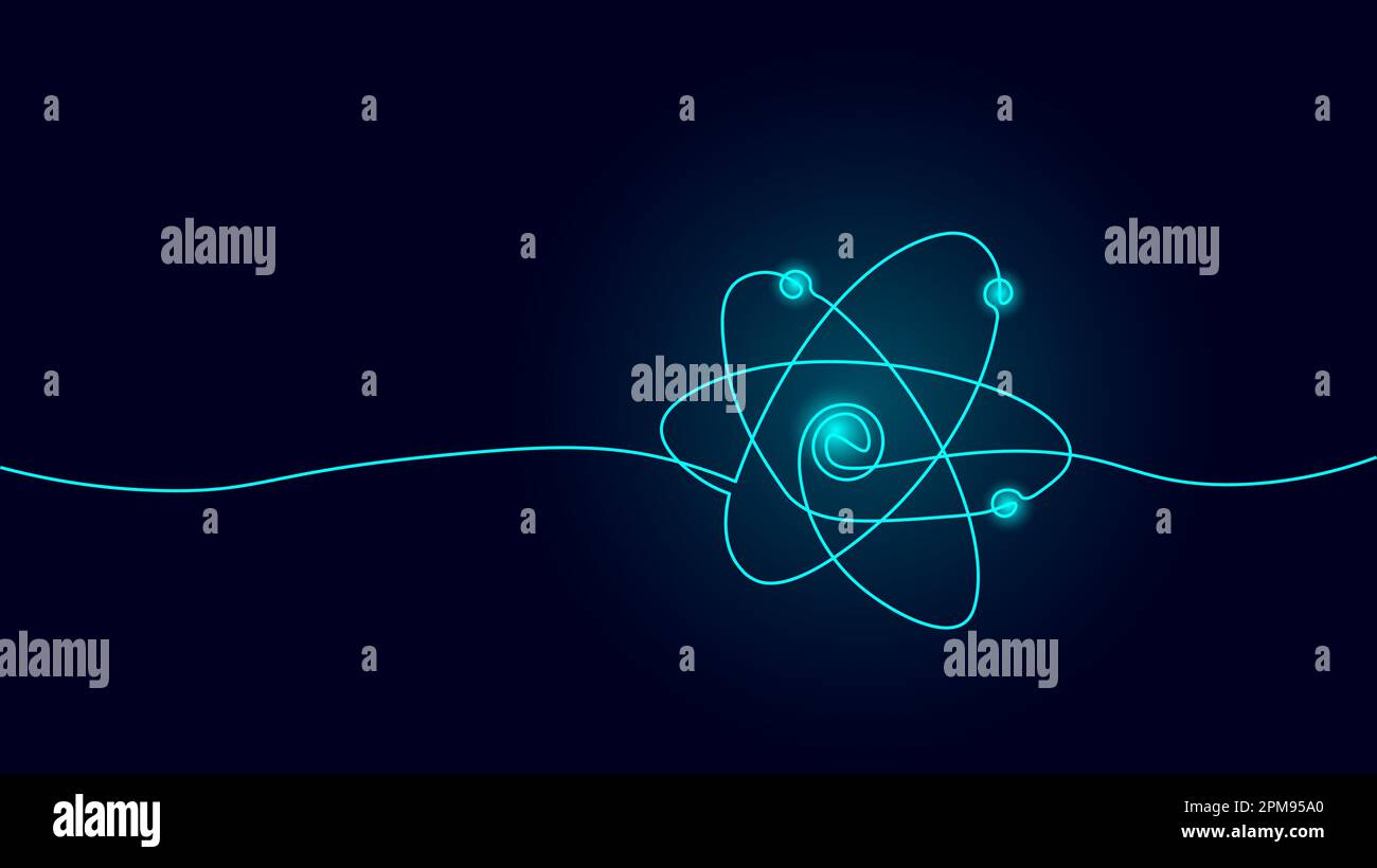Atom structure science sign. E-learning distance graduate online concept. Low poly 3D render physics chemistry design banner template. Internet Stock Vector