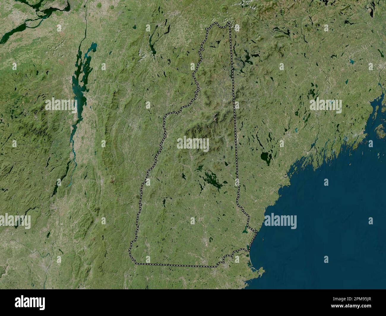New Hampshire, state of United States of America. High resolution satellite map Stock Photo