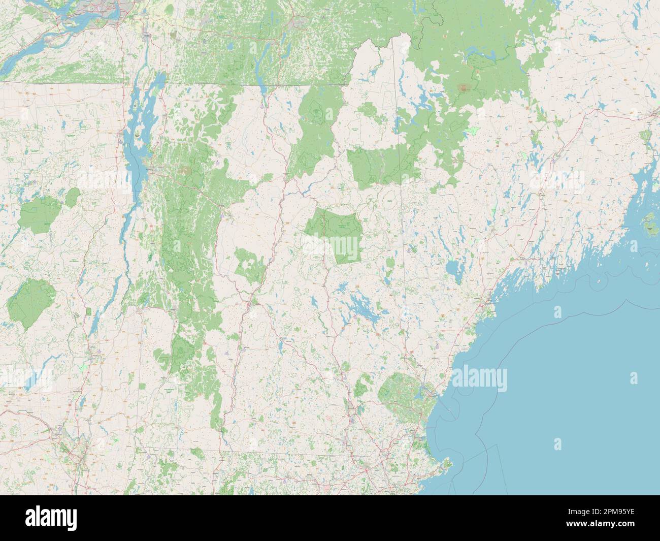 New Hampshire, state of United States of America. Open Street Map Stock Photo
