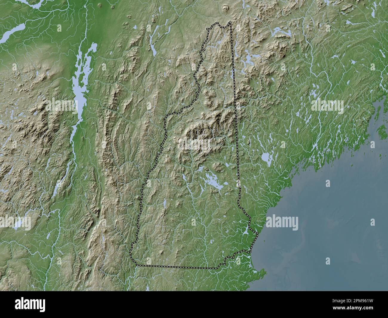 New Hampshire state of United - New Hampshire State Of United States Of America Elevation Map Colored In Wiki Style With Lakes And Rivers 2PM961W 