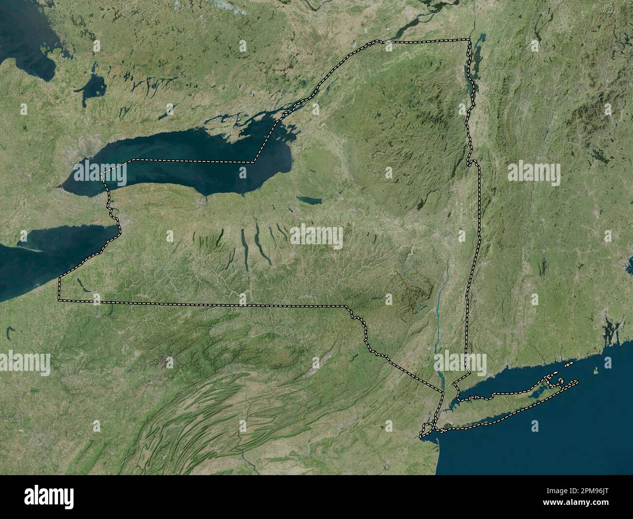 New York state of United States - New York State Of United States Of America High Resolution Satellite Map 2PM96JT