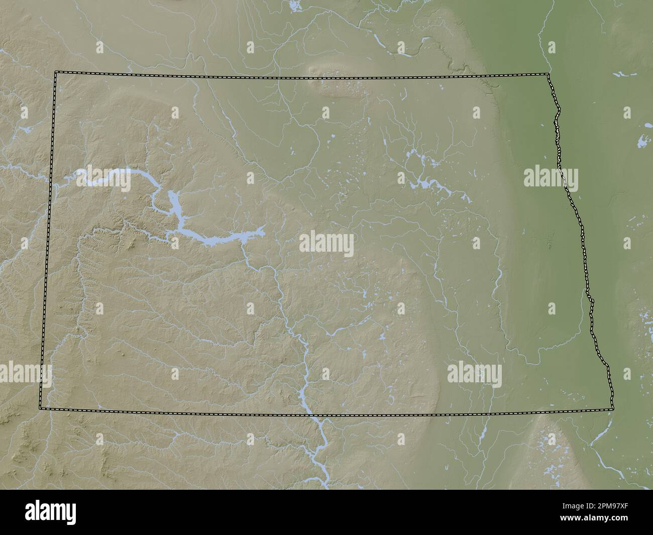 North Dakota state of United States - North Dakota State Of United States Of America Elevation Map Colored In Wiki Style With Lakes And Rivers 2PM97XF 