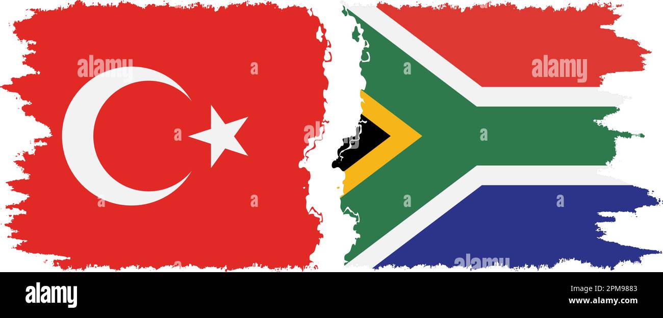 south-africa-and-turkey-grunge-flags-connection-vector-stock-vector
