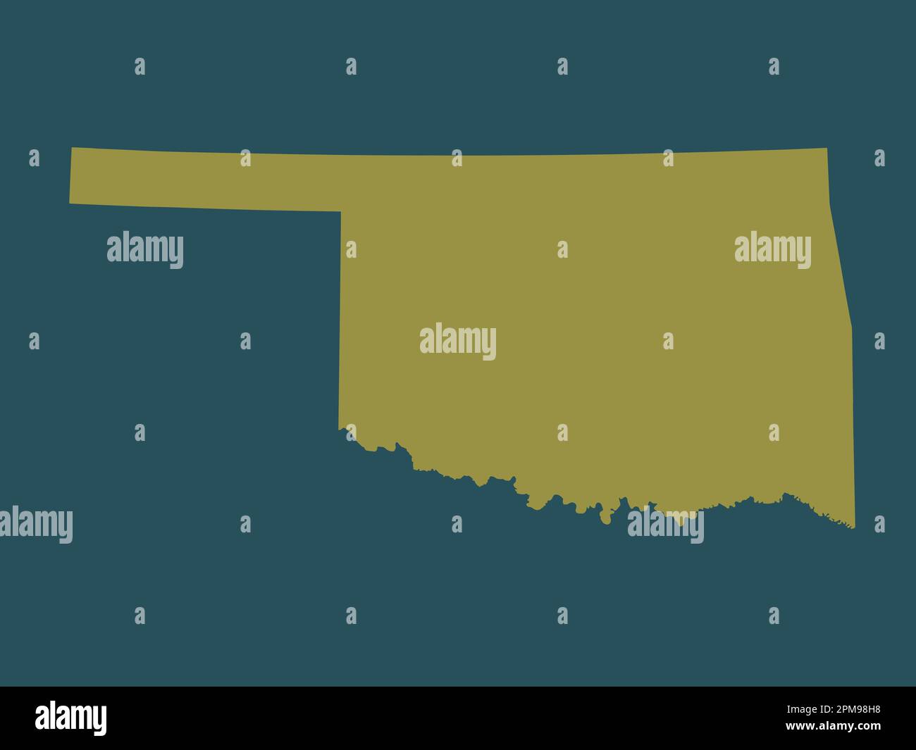 Oklahoma, state of United States of America. Solid color shape Stock Photo