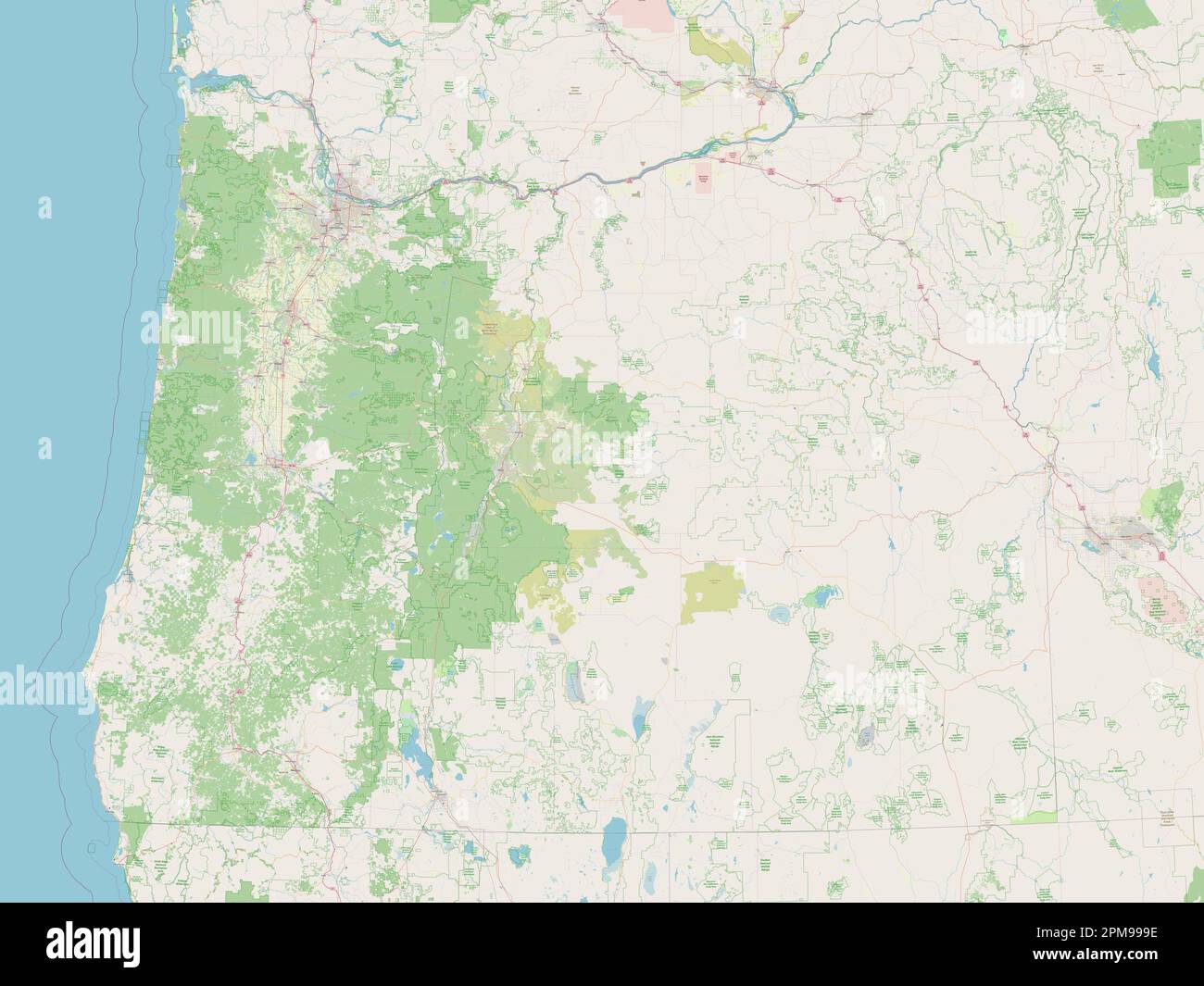 Oregon State Of United States Of America Open Street Map Stock Photo Oregon State Of United States Of America Open Street Map 2PM999E