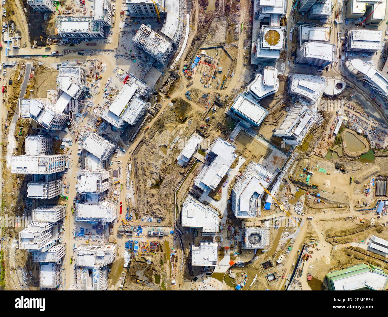 SHANGHAI, CHINA - APRIL 12, 2023 - Builders, along with hundreds of ...