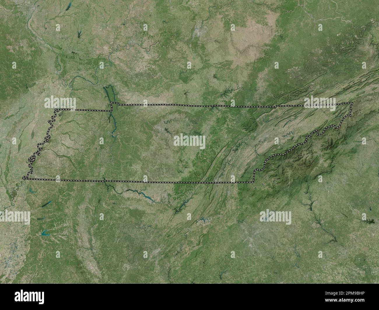 Tennessee, state of United States of America. High resolution satellite map Stock Photo