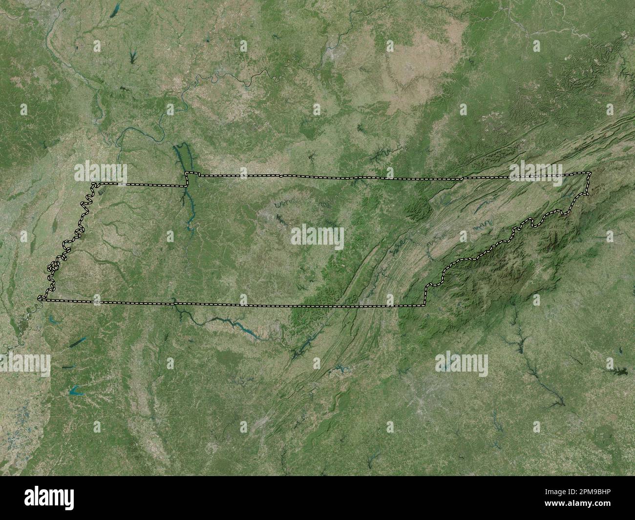 Tennessee state of United States - Tennessee State Of United States Of America High Resolution Satellite Map 2PM9BHP