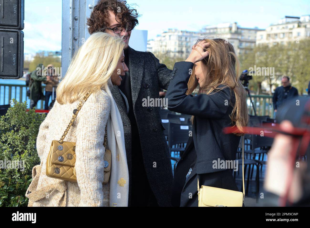 Natty Tardivel, Stella Eva Angelina Belmondo attending inauguration of the  Jean-Paul Belmondo promenade on the Bir Hakeim bridge, under the Passy  Viaduct arch in Paris, France on April 12, 2023. Photo by