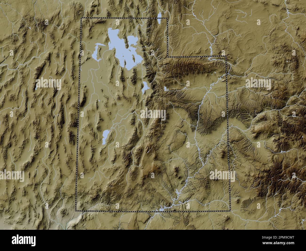 Utah state of United States of - Utah State Of United States Of America Elevation Map Colored In Wiki Style With Lakes And Rivers 2PM9CWT 