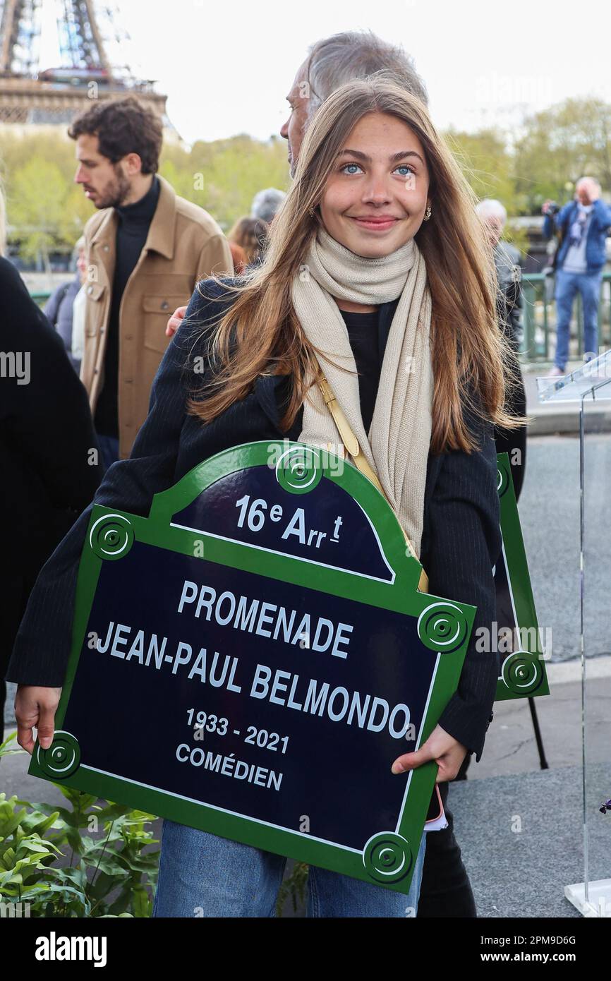 Paris, France. 12th Apr, 2023. Stella Eva Angelina Belmondo attends