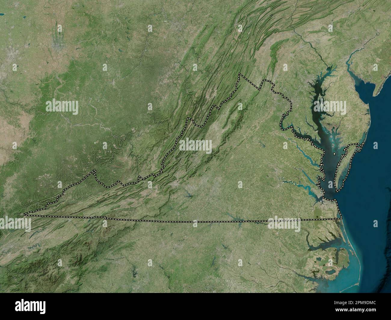 Virginia, state of United States of America. High resolution satellite map Stock Photo