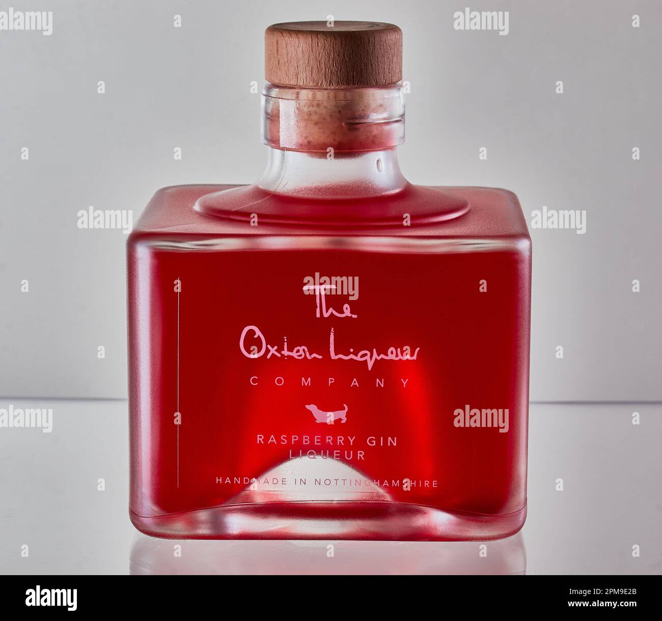Mansfield,Nottingham,United Kingdom:Studio product image of a bottle of The Oxton Liqueur. Stock Photo