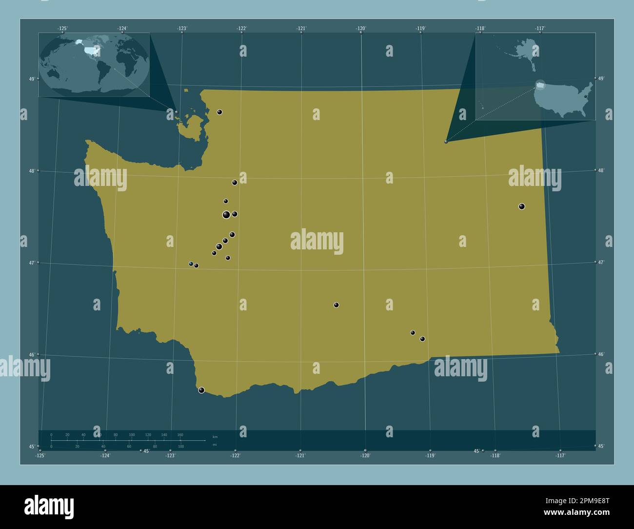 Washington, state of United States of America. Solid color shape