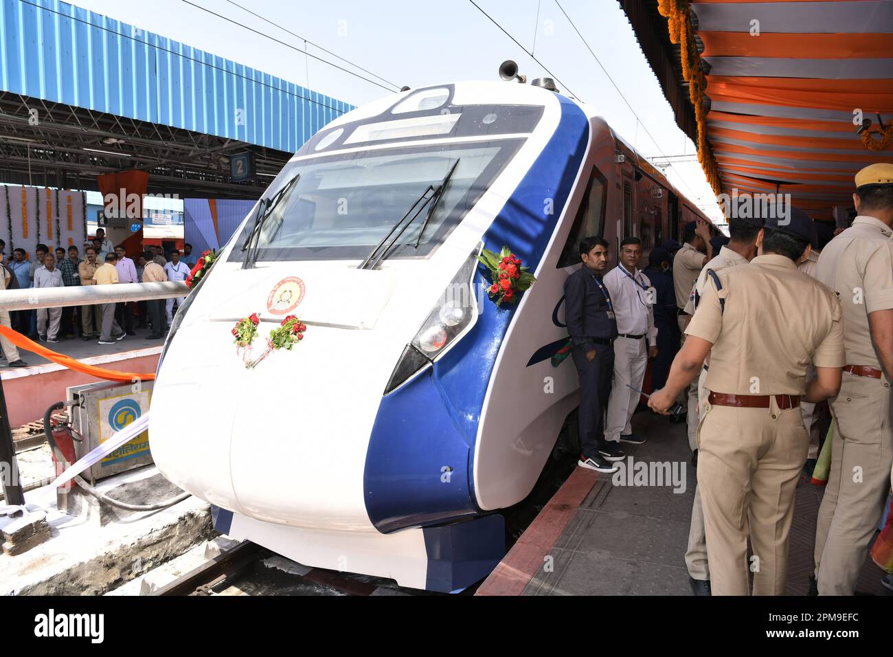 Jaipur, India. 12th Apr, 2023. (4/12/2023) Vande Bharat Express train