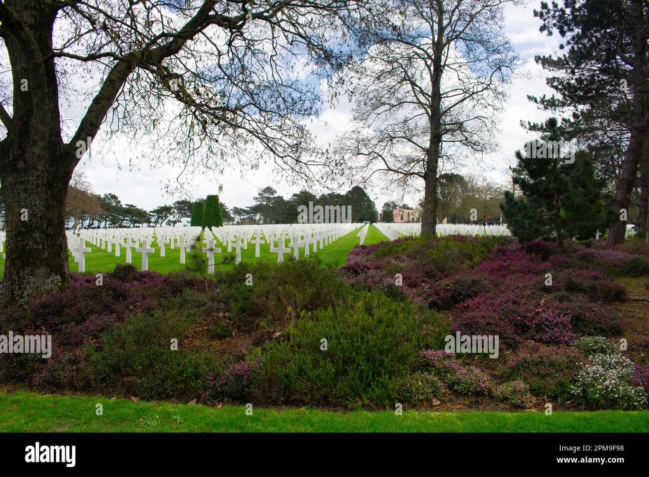 Normandy American Cemetery at Omaha beach in France Stock Photo