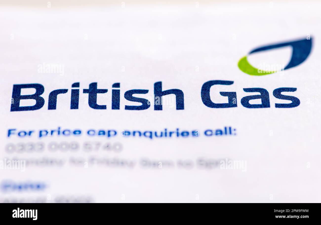 London. UK- 04.07.2023.The company name and trademark of the United Kingdom energy company British Gas. Stock Photo