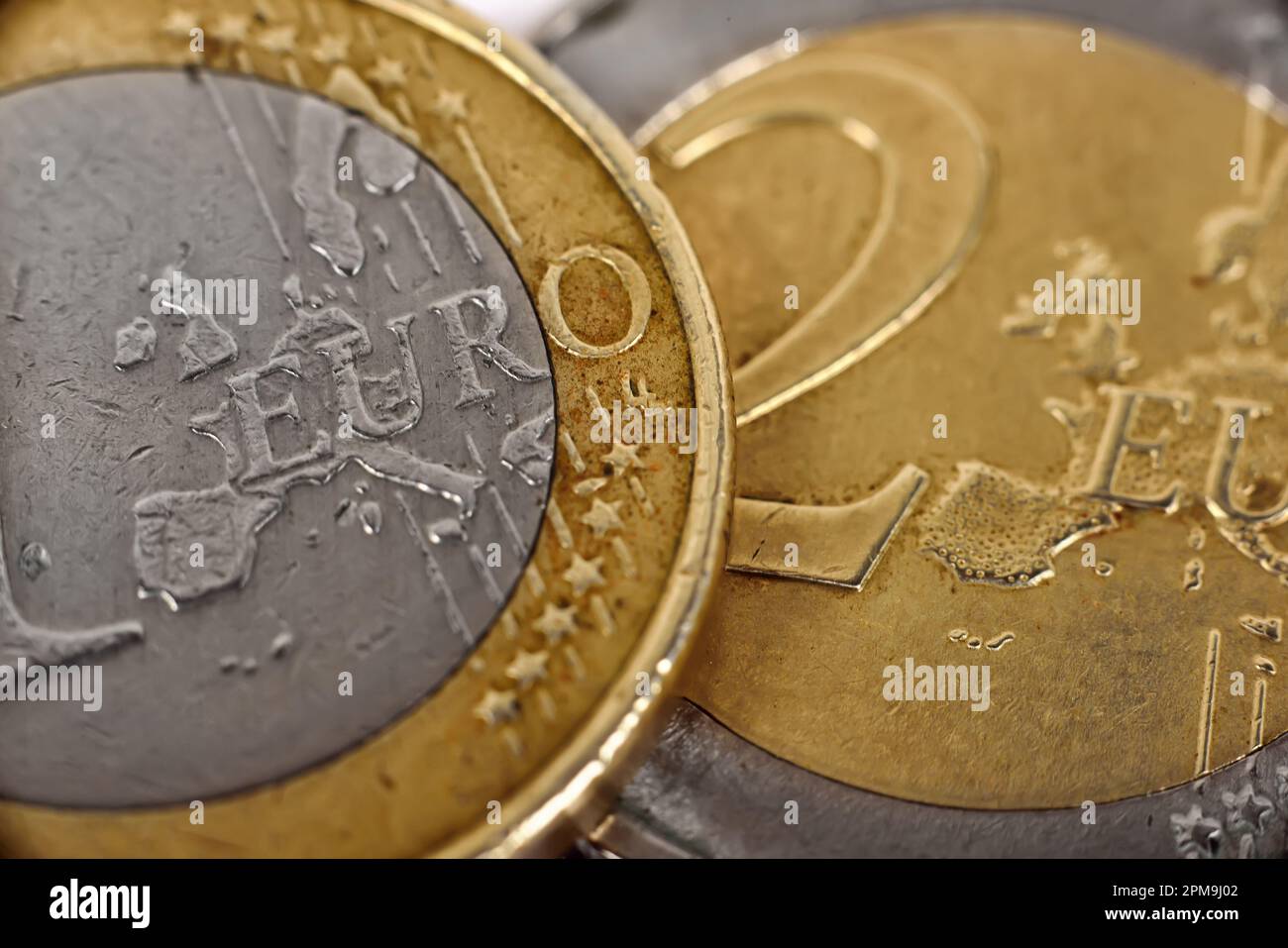 Euro coins, super close up Stock Photo - Alamy