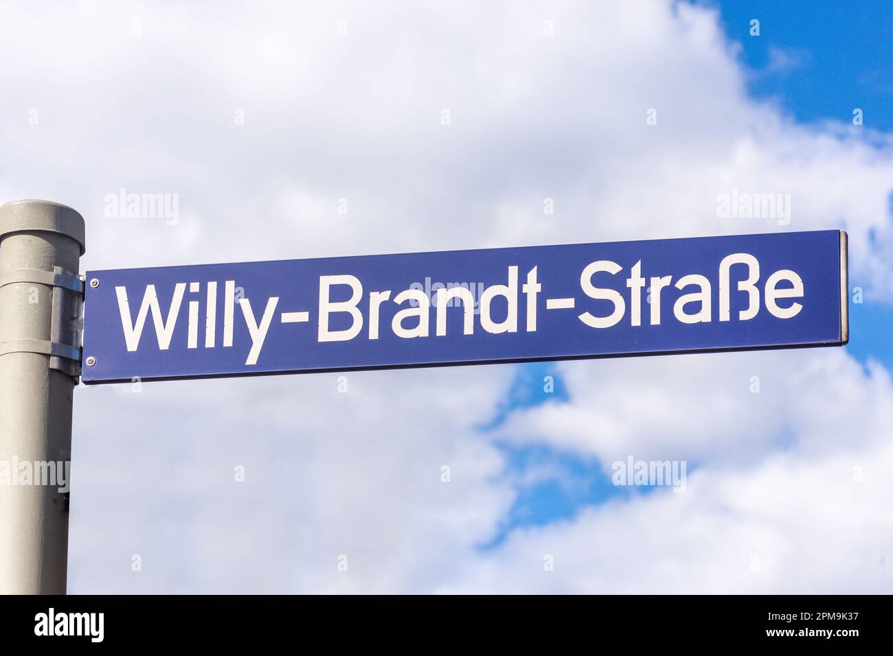 Willy-Brandt-Straße street sign, HalfenCity Quarter, Hamburg, Hamburg Metropolitan Region, Federal Republic of Germany Stock Photo
