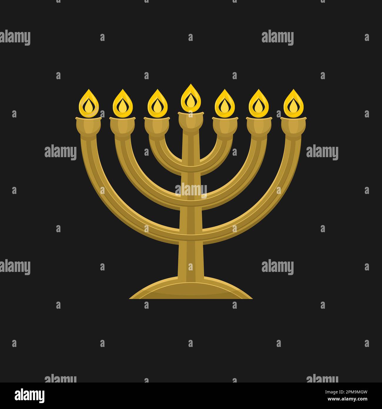 Vector illustration of a traditional Jewish religious menorah