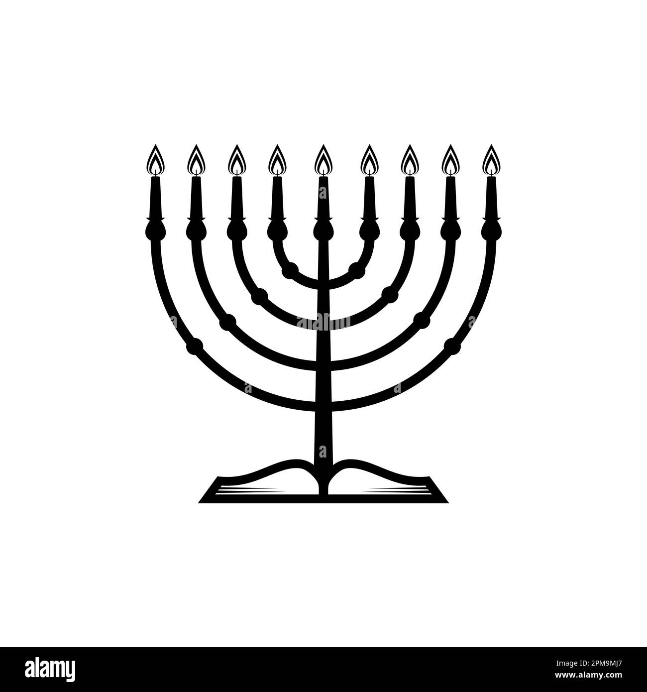 Vector illustration of a traditional Jewish Hanukkah menorah. Holiday