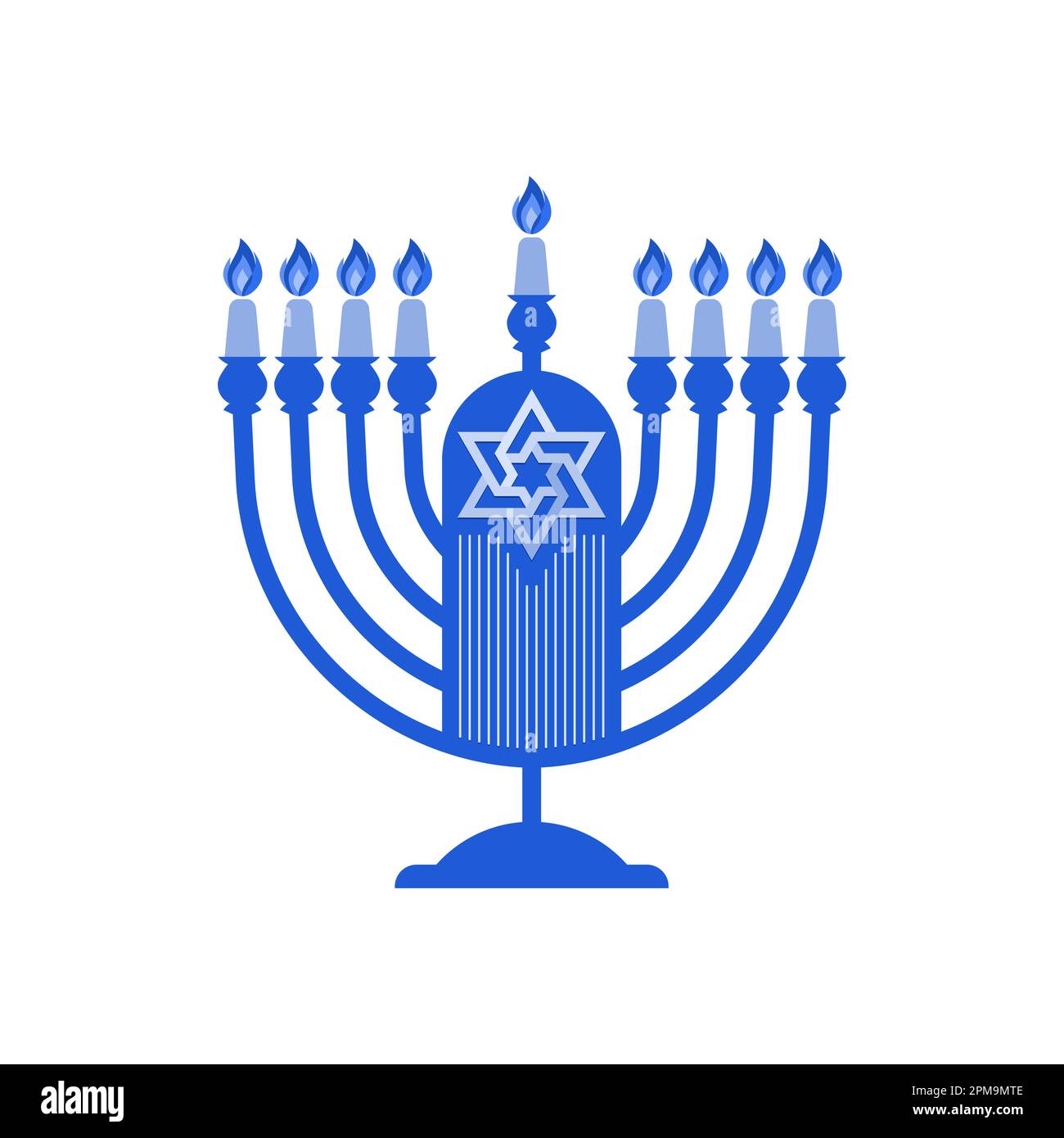 Vector illustration of a traditional Jewish Hanukkah menorah. Holiday