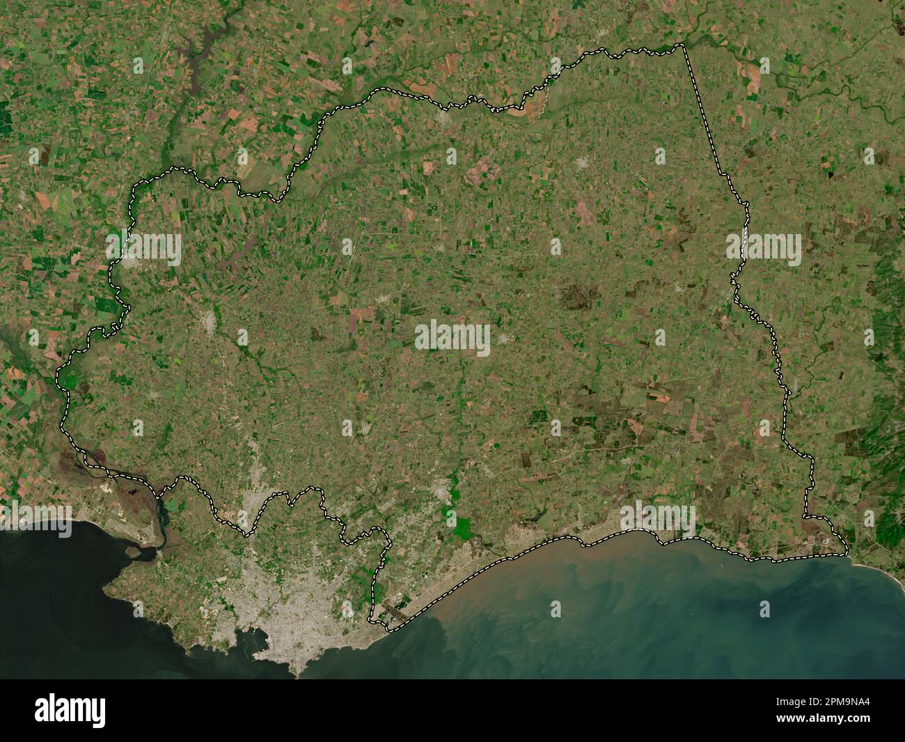 Canelones, department of Uruguay. Low resolution satellite map Stock Photo