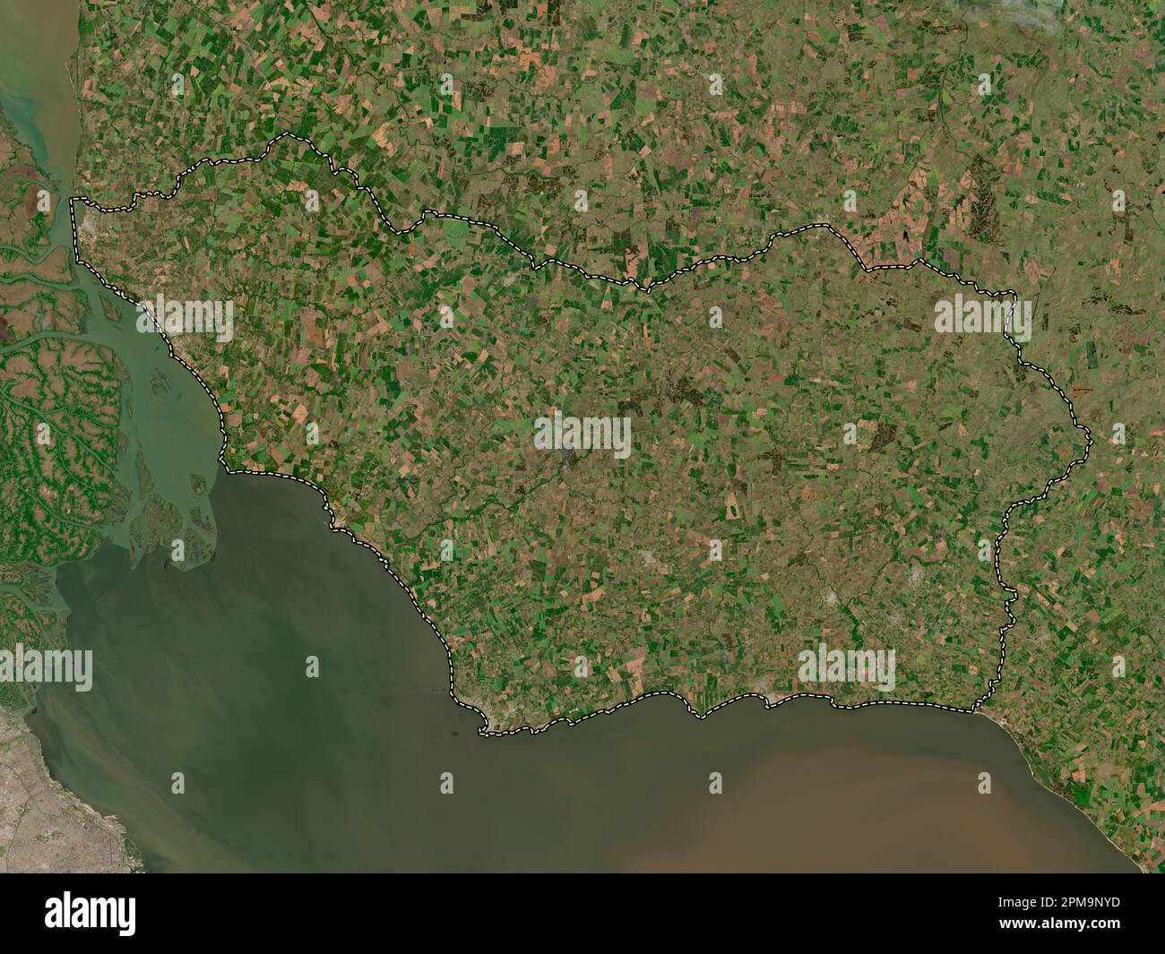 Colonia, department of Uruguay. Low resolution satellite map Stock Photo