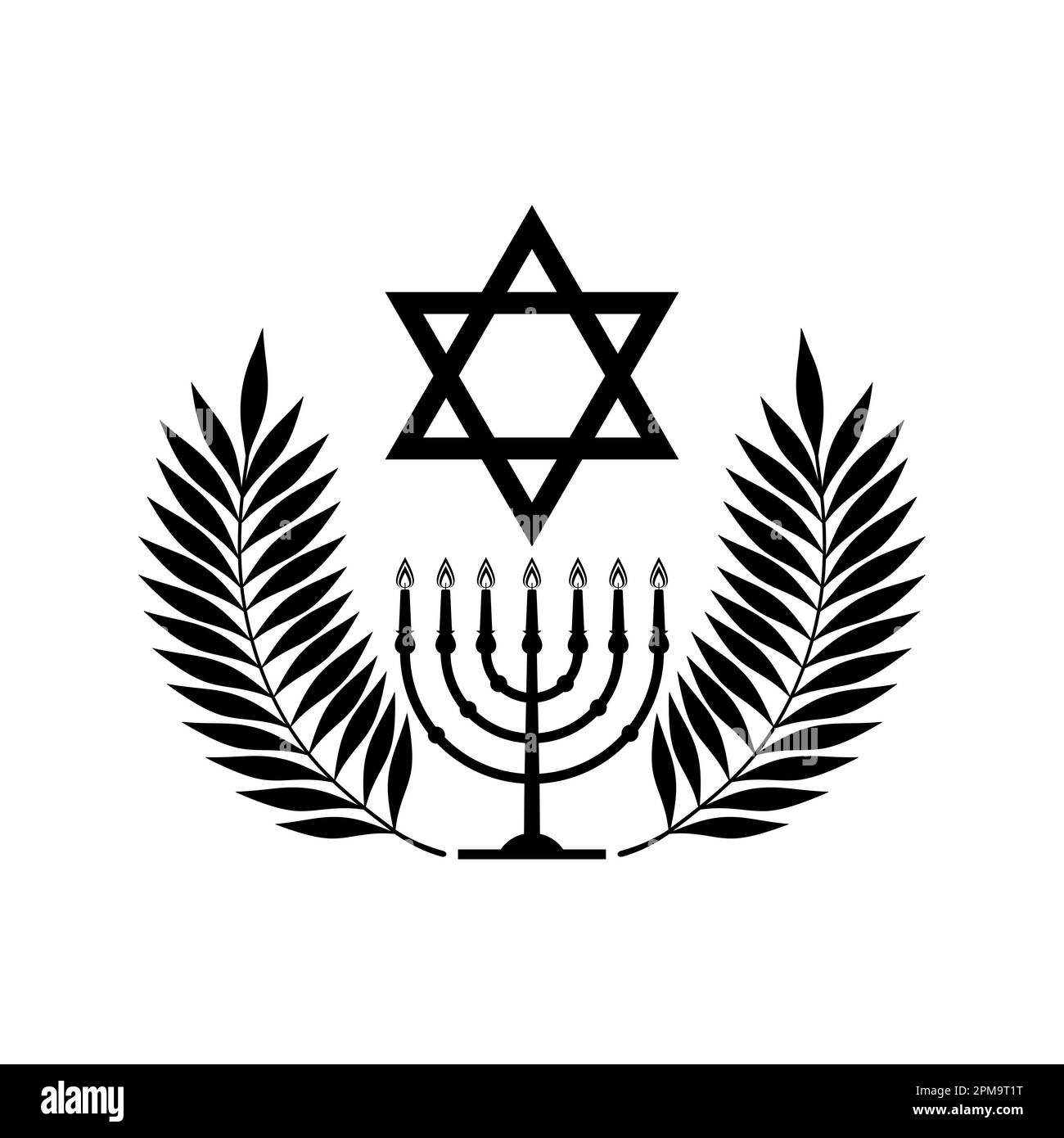Vector illustration of the Jewish Star of David symbol combined with decorative design elements. Stock Vector