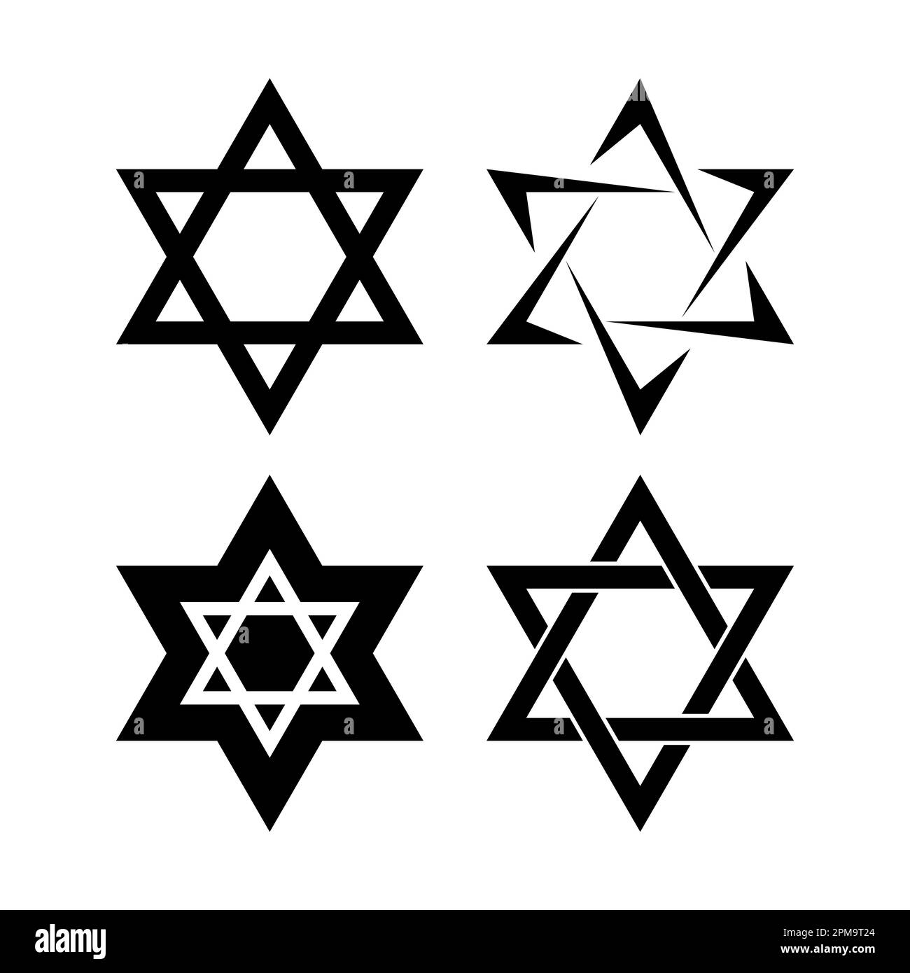 Vector illustration of the Jewish Star of David symbol combined with
